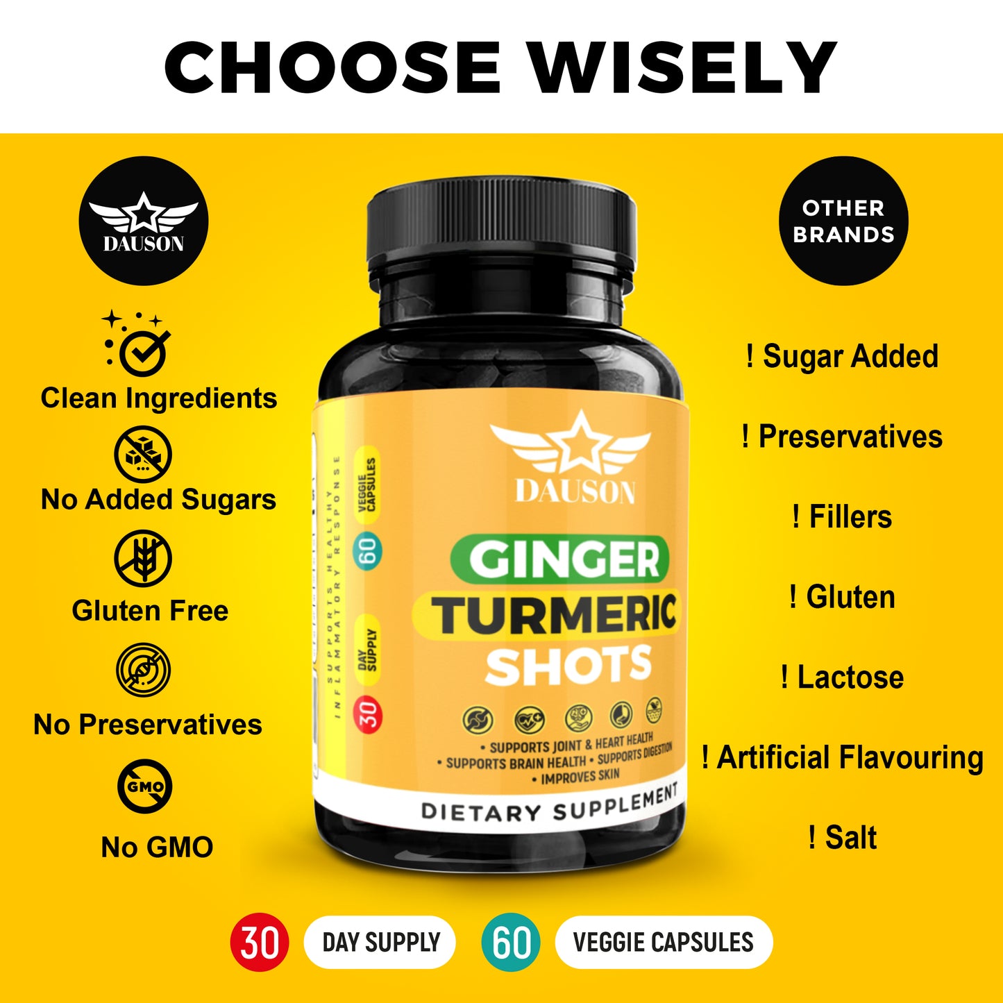 Powerful turmeric and ginger supplement for healthy joints, heart, gut, and skin