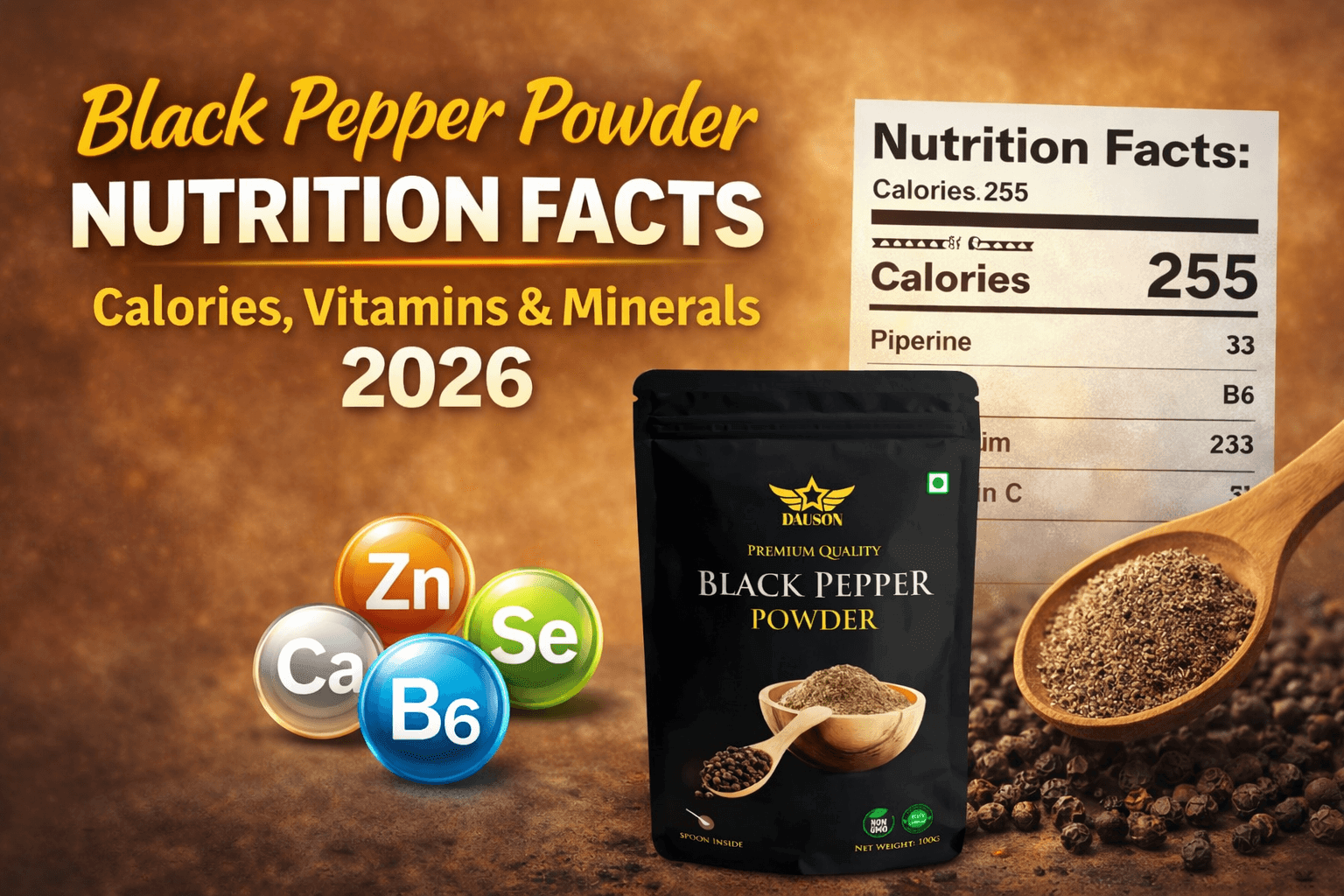 Black papper powder