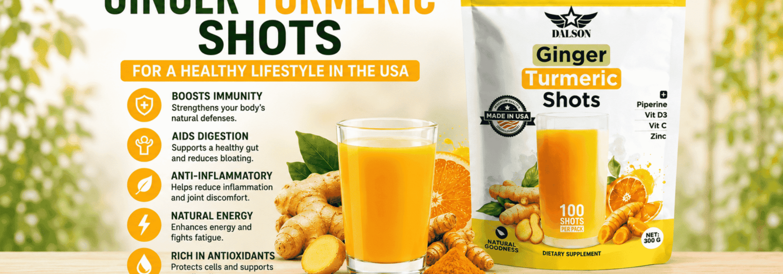 ginger & turmeric shots